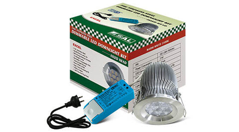 S9081 EXCEL DIMMABLE LED DOWNLIGHT KIT - Stainless Steel/Warm White