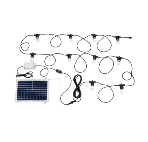 SOLAR FESTOON WARMWHITE LED LIGHT KIT - White / Black