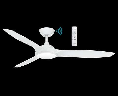 NEWPORT DC CEILING FAN WITH 20W LED LIGHT - Matt Black / White Satin / Old Bronze & walnut / White & Oak