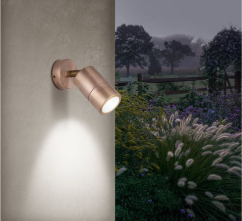 FREMANTLE IP65 SINGLE ADJUSTABLE SPOT LED LIGHT - Solid Copper