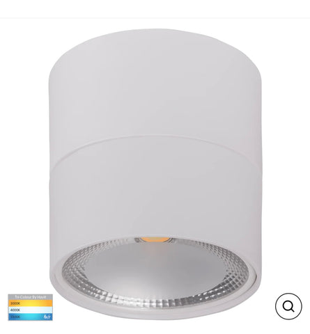 NELLA HV5805T-EXT SURFACE MOUNTED 18W IP54 TRI-COLOR LED DOWNLIGHT - Black / White