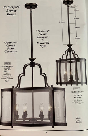 RUTHERFORD BRONZE LANTERN - Small / Large