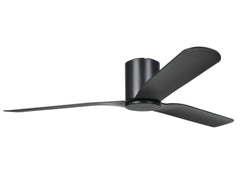ILUKA 60” HUGGER DC REMOTE CONTROL CEILING FAN WITH 20W LED LIGHT - Black Matt / White Matt / Black & Rustic Timber