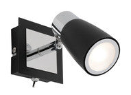 ALECIA SINGLE LED SPOTLIGHT WITH SWITCH - Black / White