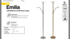 EMILIA LED MOTHER & CHILD FLOOR LAMP - Brushed Chrome / Aged Brass