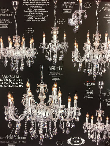 VENICE CRYSTAL CHANDELIER 5 LIGHTS