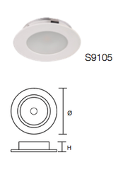 S9105 ANOVA LED CABINET DOWNLIGHT - White / Satin Nickel