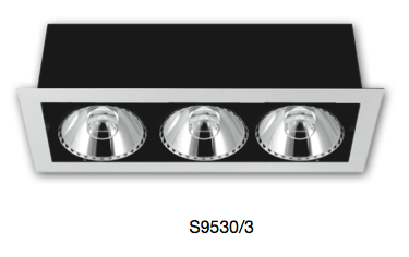 S9530/3x3500 AR111 LED RECESSED DOWNLIGHT - Silver / White