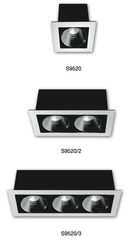S9520/2x1700  AR111 LED RECESSED DOWNLIGHT - Silver / White