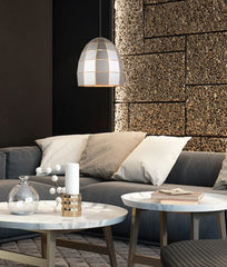 ARMIS SMALL PENDANT - Champagne Gold / Matt White / Coffee