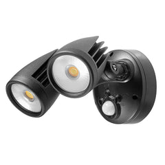 FORTRESS PRO 2X18W TRICOLOUR LED TYWIN FLOOD LIGHT WITH OR WITHOUT SENSOR
