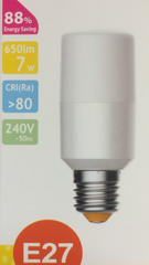 240V LED 9W TUBULAR LAMP B22 / E27  -  3000K / 4000K / 6000K