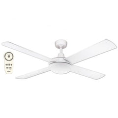 LIFESTYLE 52"DC REMOTE CONTROL CEILING FAN WITH 24W LED LIGHT - White / Brushed Chrome