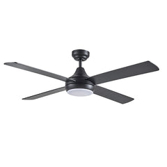 LINK DC REMOTE CONTROL 1220mm CEILING FAN WITH 15W TRICOLOUR DIMMABLE LED LIGHT - White / Black