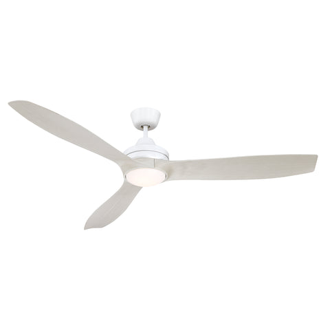 LORA 60" DC REMOTE CONTROL CEILING FAN WITH TRI-COLOUR LED LIGHT - White / Black