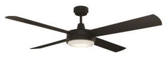 LUNA 1300mm CEILING FAN WITH 20W LED LIGHT - White / Black / Bushed Steel