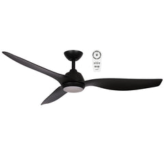 MALIBU 52" DC CEILING FAN WITH 15W LED LIGHGT - Matt Black / White Satin / Old Bronze & walnut / Matt Black & Bamboo