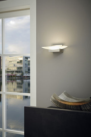 METRASS LED WALL LIGHT - White / Satin Nickel