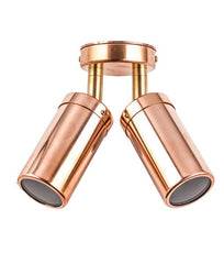COPPER TWIN ADJUSTABLE SPOT LIGHT - 12V / 240V