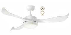 SCORPION 52" DC CEILING FAN WITH 20W TRICOLOUR LED LIGHT WITH REMOTE CONTROL - White / Black / Silver