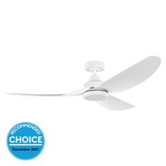 TORQUAY DC WHITE CEILING FAN WITH 20W LED TRI-COLOUR DIMMABLE LIGHT - 42"/ 48"/ 56"